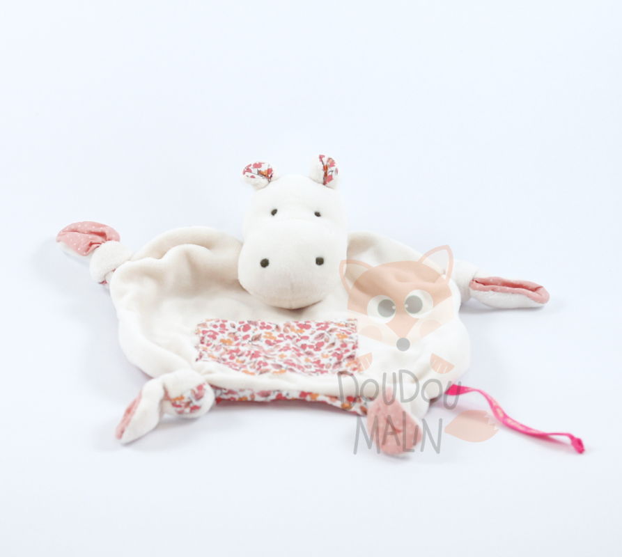 Dpam baby comforter pink hippopotamus flower 